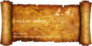 Levius Ambos névjegykártya